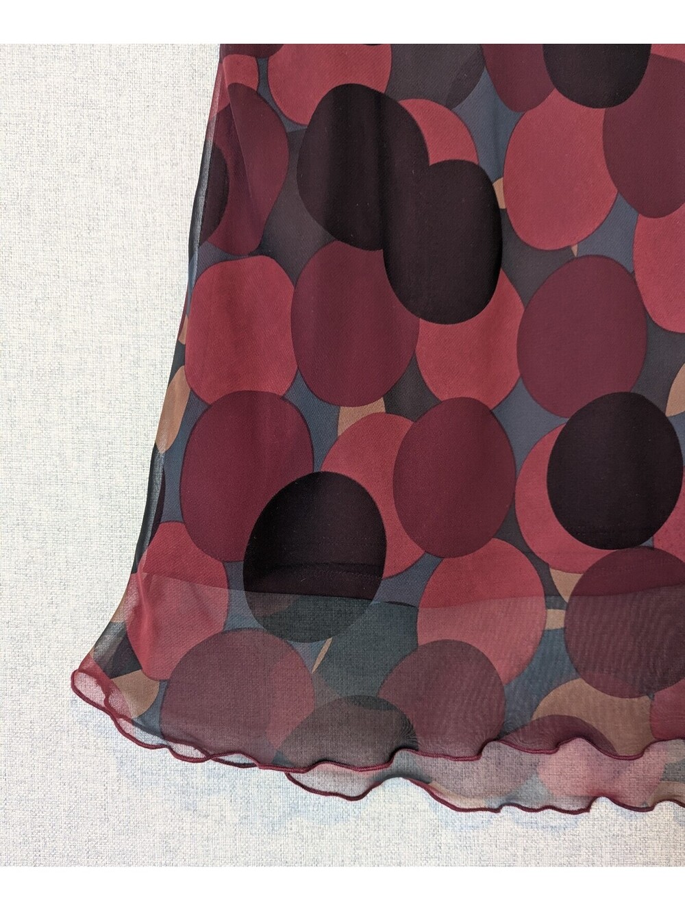 Vintage y2k sheer georgette abstract dot skirt - Picture 3 of 6